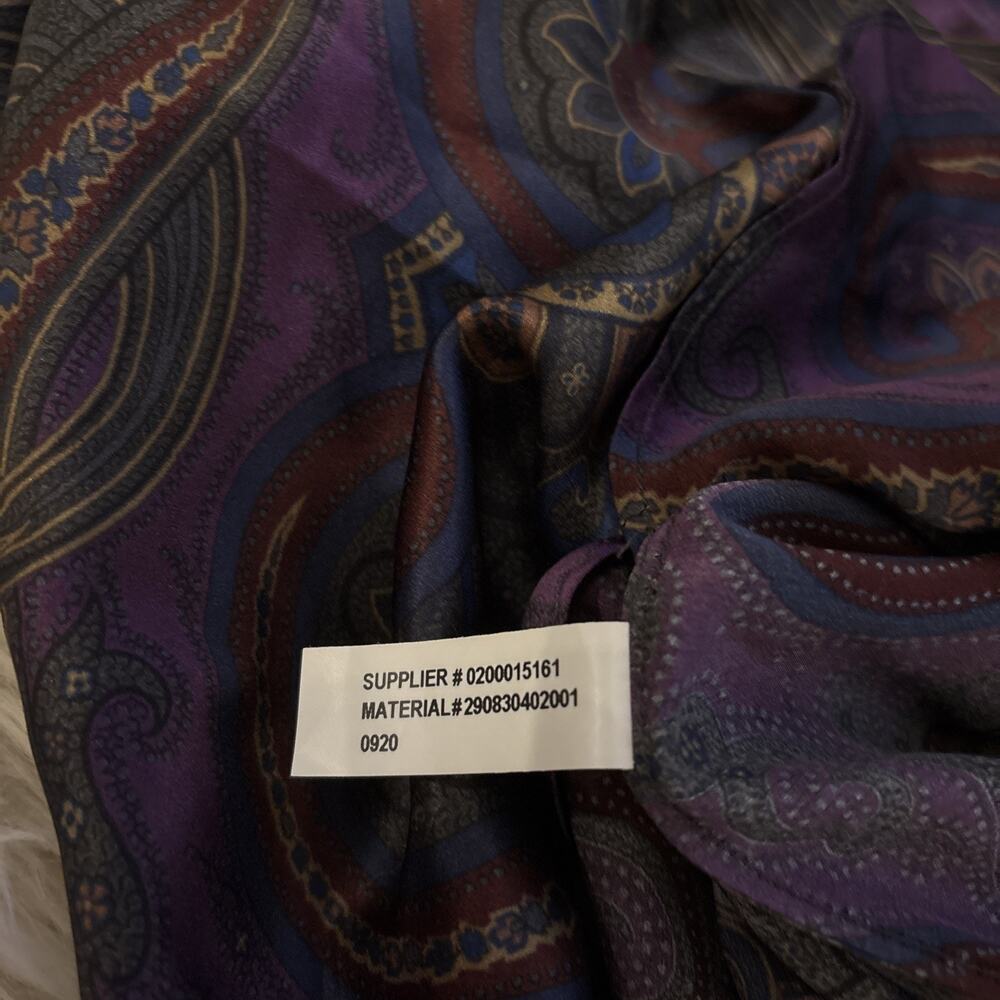 Ralph Lauren Collection Purple Label Maxi Shirt Dress Paisley Button Up Silk 4 S - Picture 8 of 12